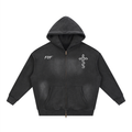 Sunfade Two-way Zipper Boxy Fleece Hoodie