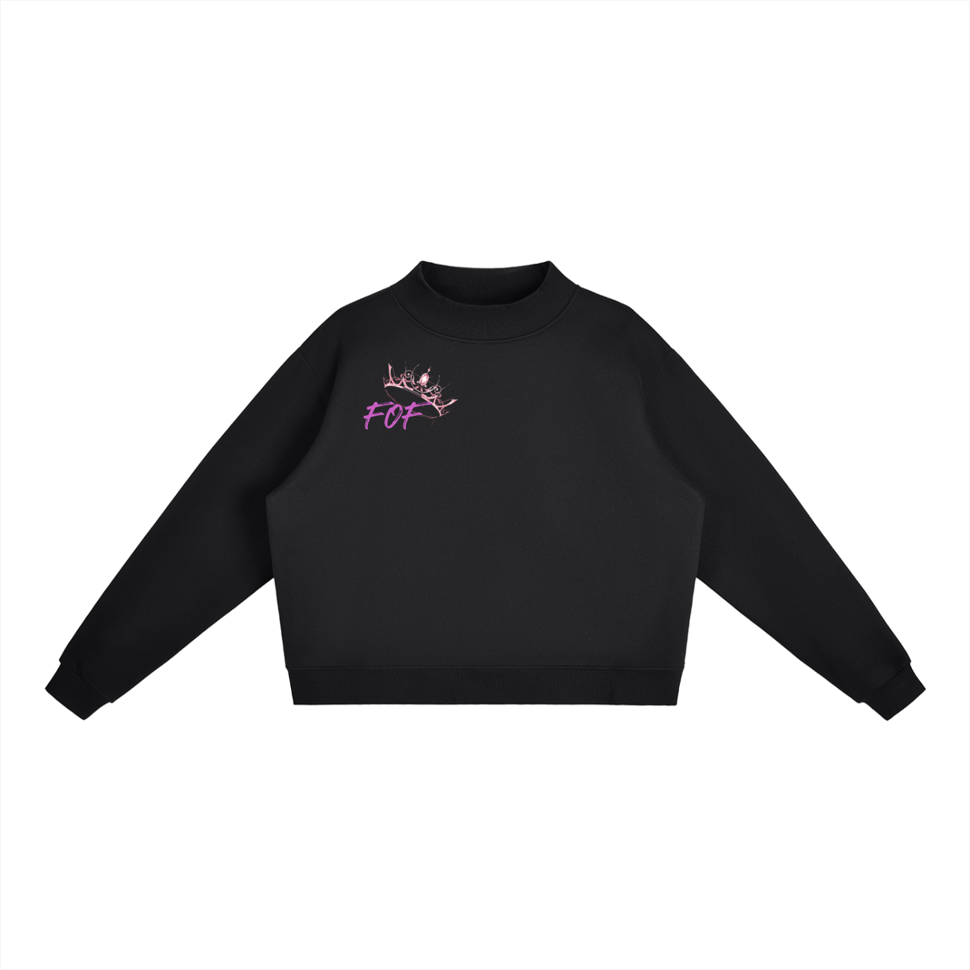 Womens Essential Fleece Mock-Neck Crew hoodie