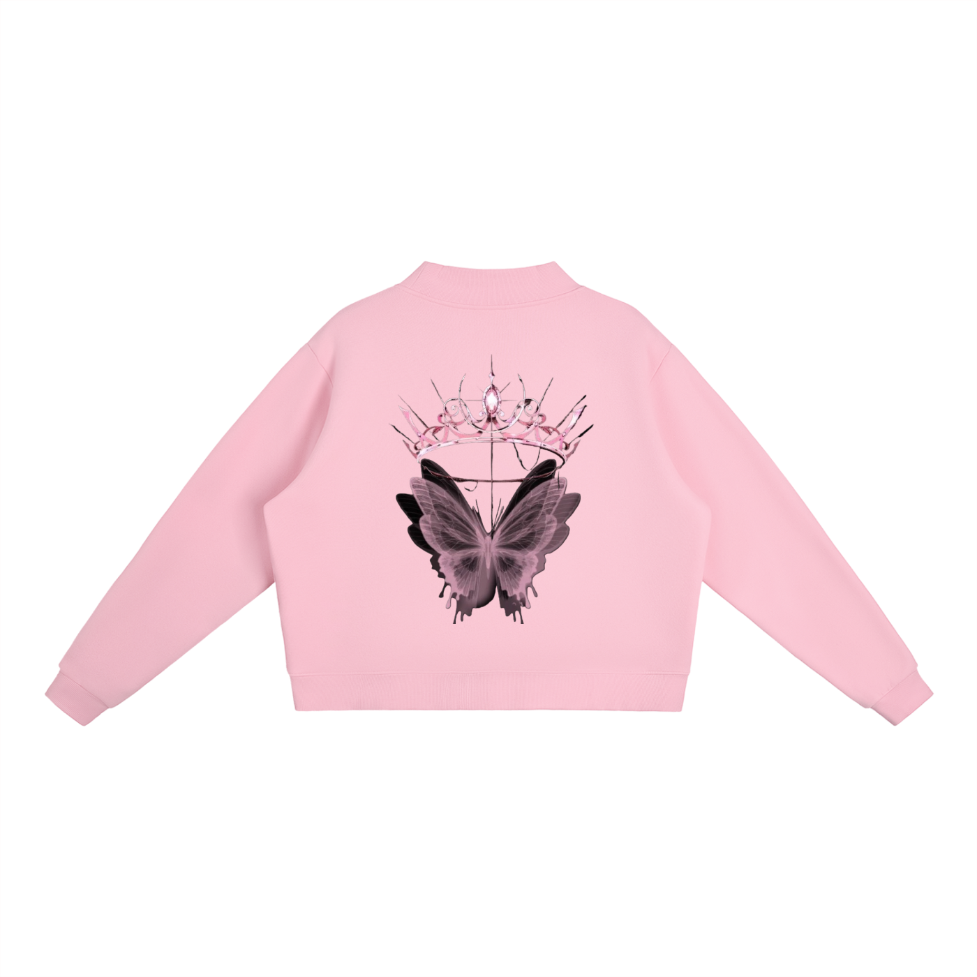 Womens Essential Fleece Mock-Neck Crew hoodie