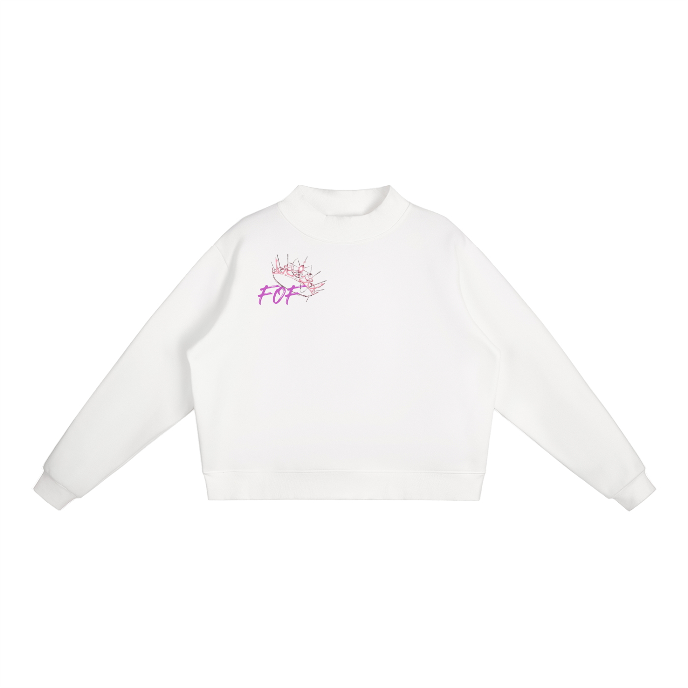Womens Essential Fleece Mock-Neck Crew hoodie