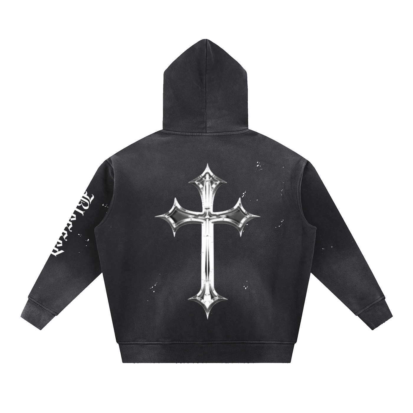 Unisex Vintage Washed Frayed Fleece Hoodie