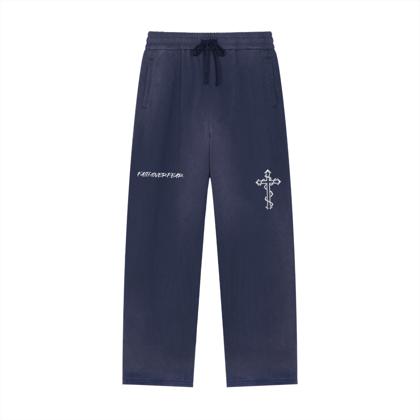 Sun Fade Raw Edge Straight-Leg Sweatpants