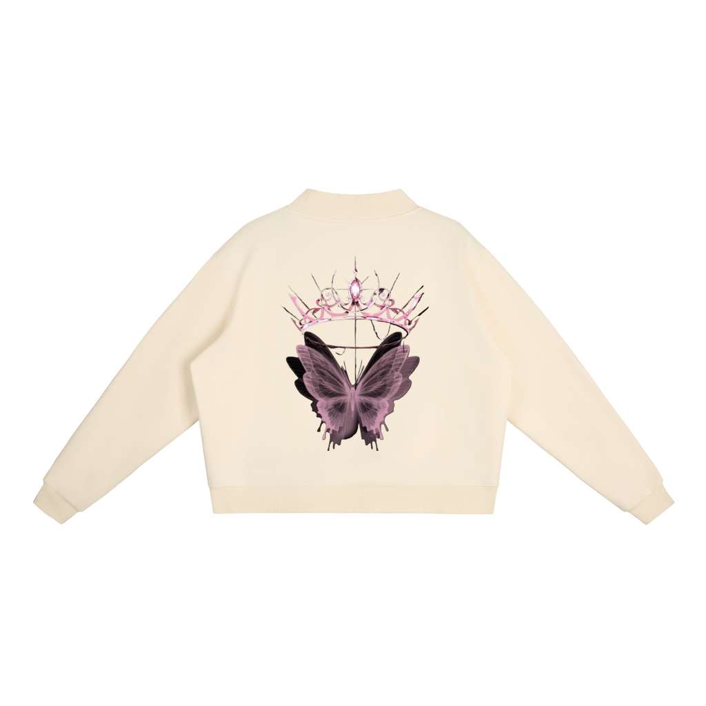 Womens Essential Fleece Mock-Neck Crew hoodie