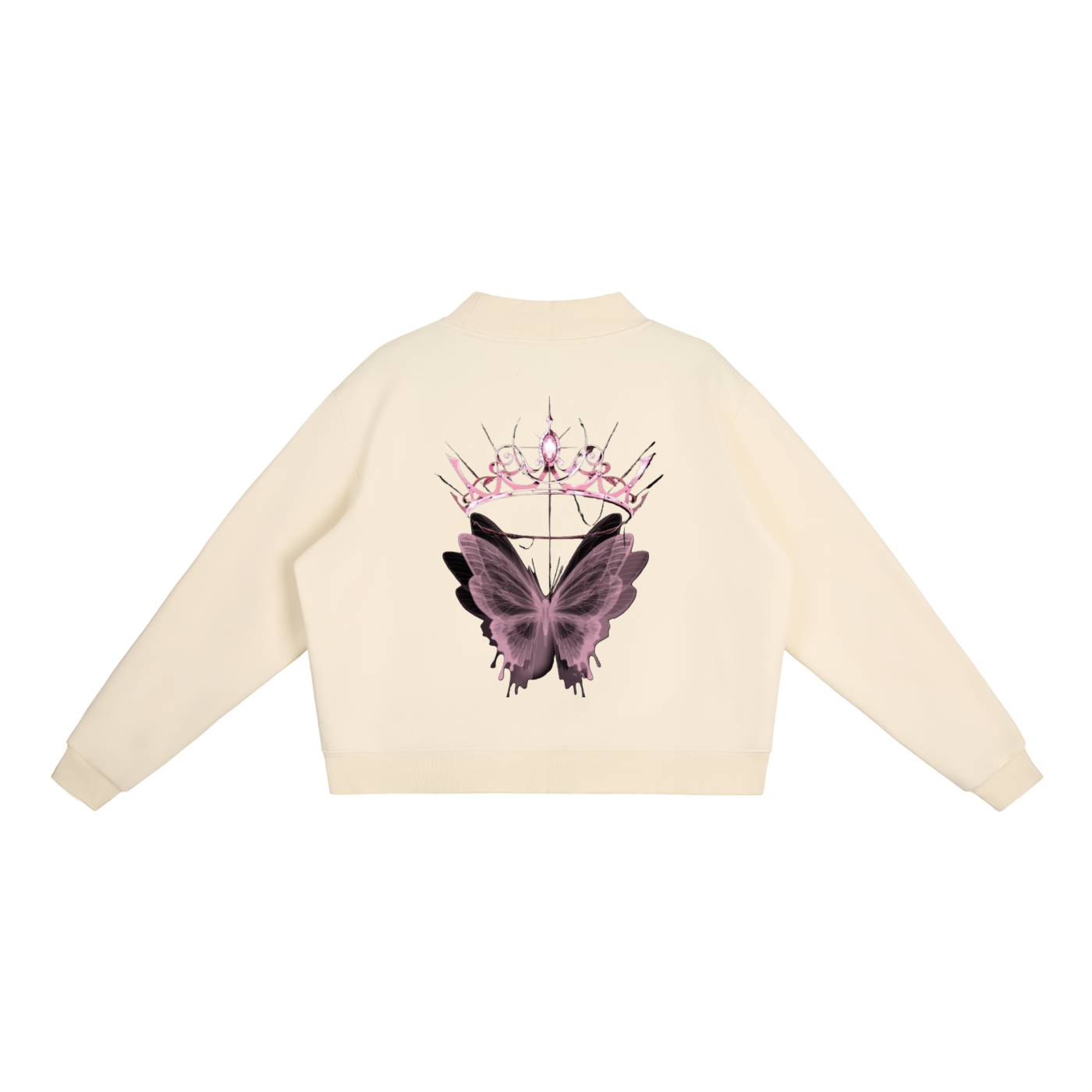 Womens Essential Fleece Mock-Neck Crew hoodie