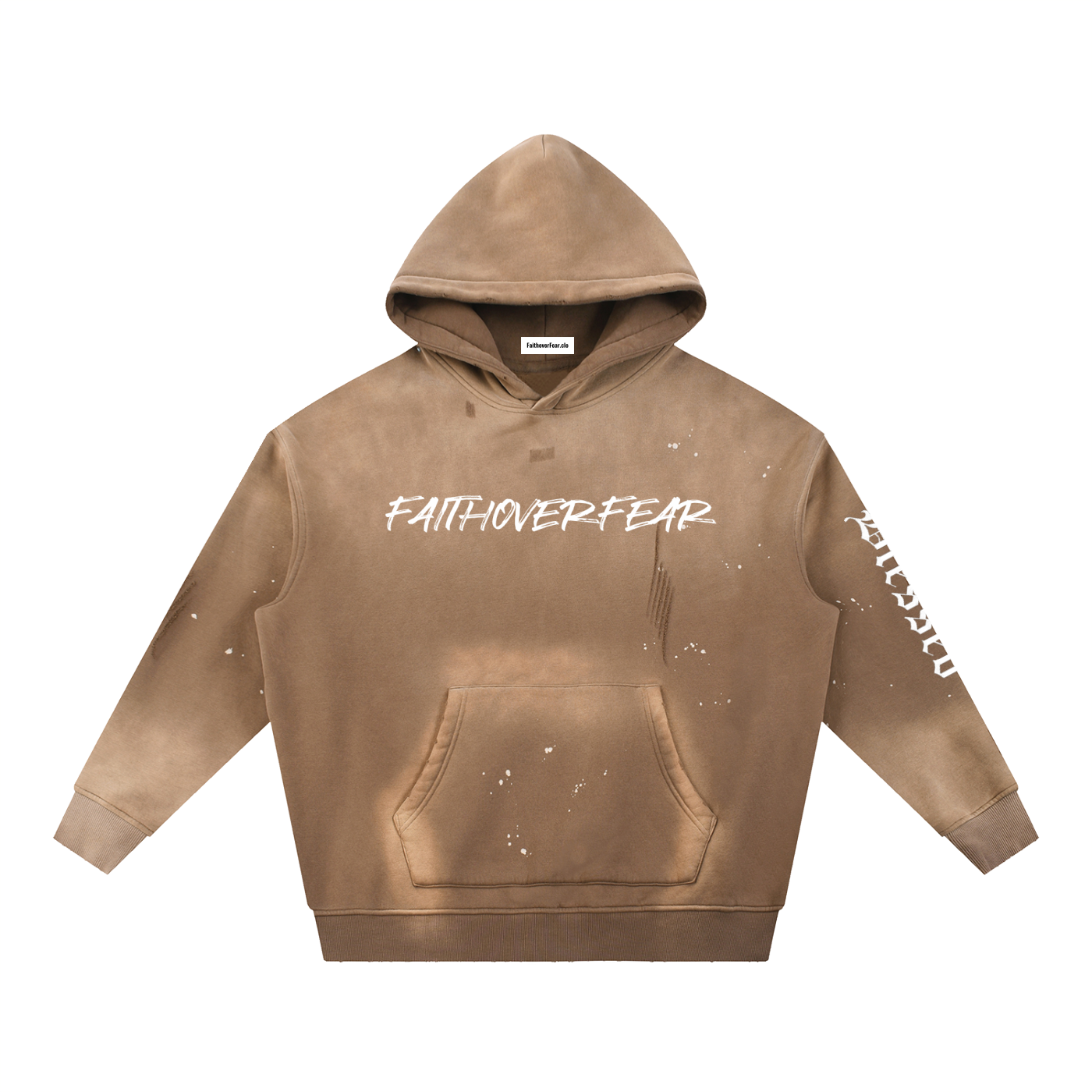 Unisex Vintage Washed Frayed Fleece Hoodie