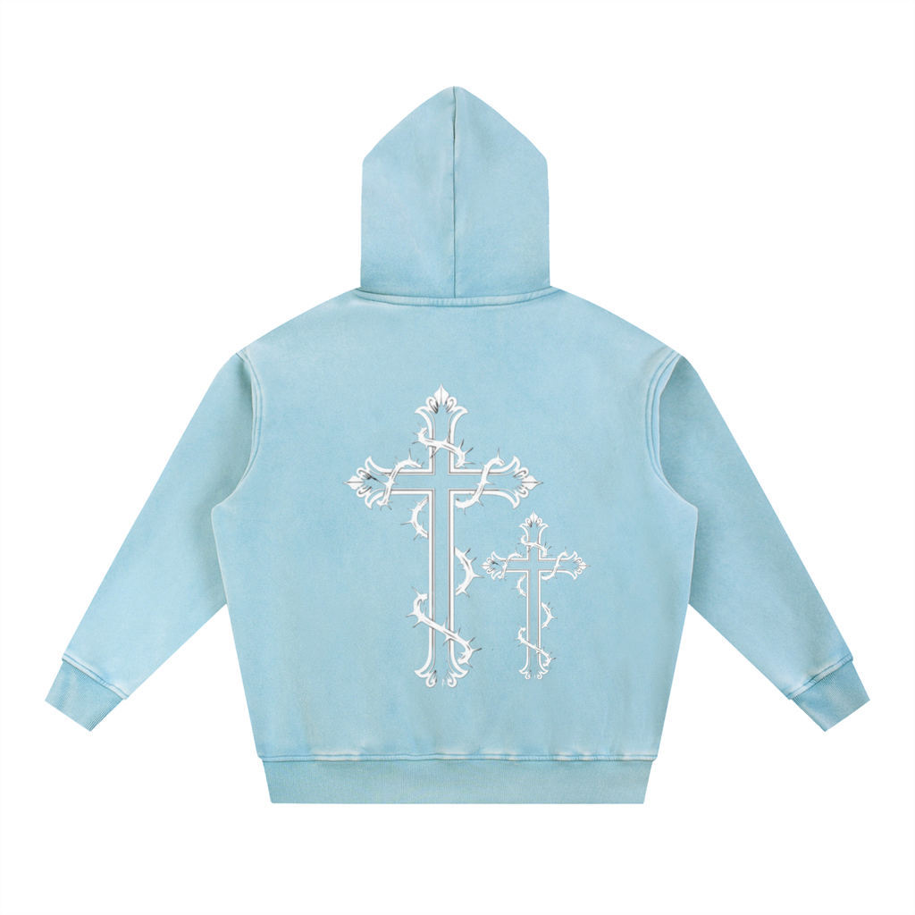 Snow Wash Fleece Oversize Hoodie