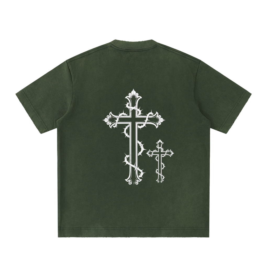 Heavyweight Vintage Washed Frayed T-Shirt
