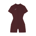 Women's Quarter-Zip Short Sleeve Romper