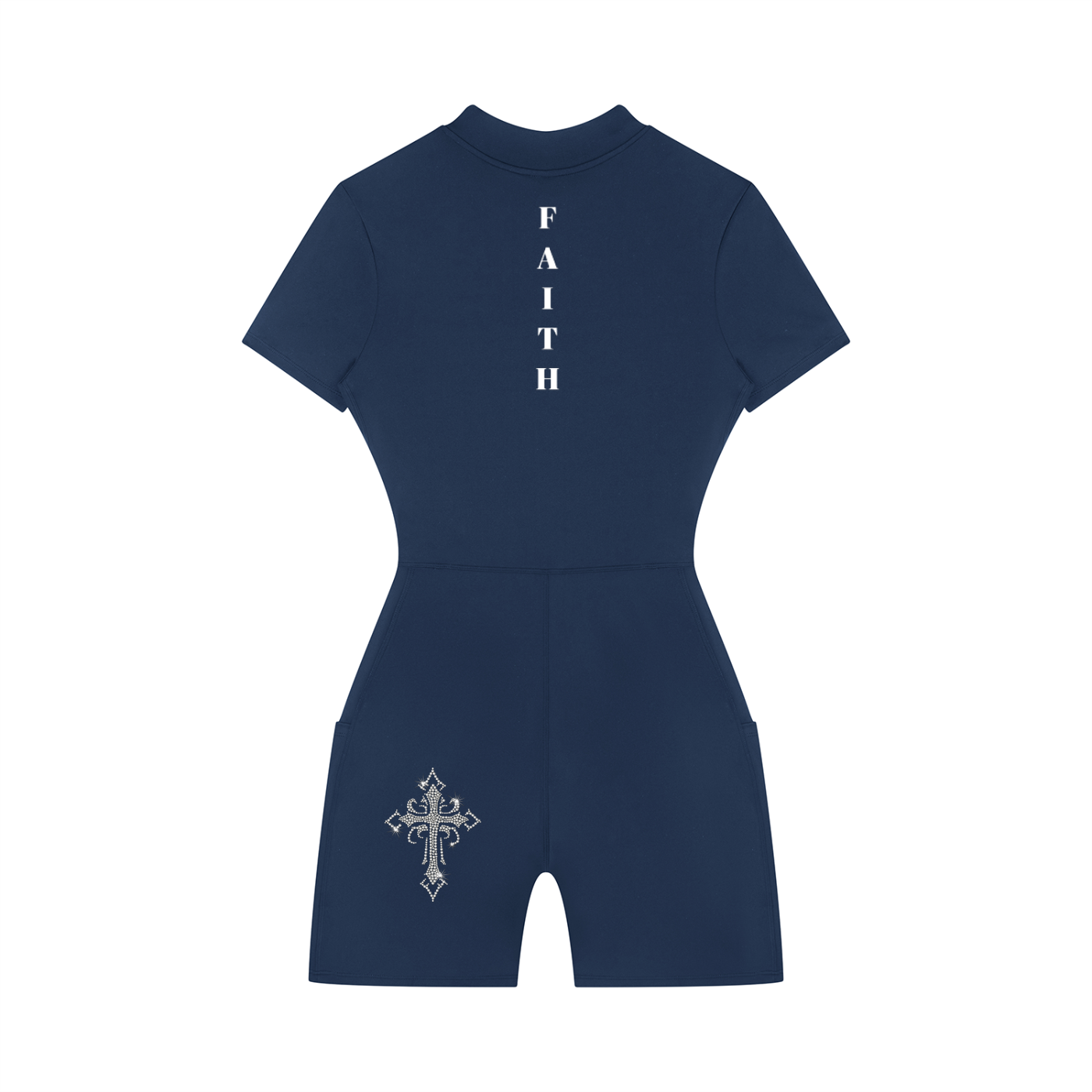 Women's Quarter-Zip Short Sleeve Romper