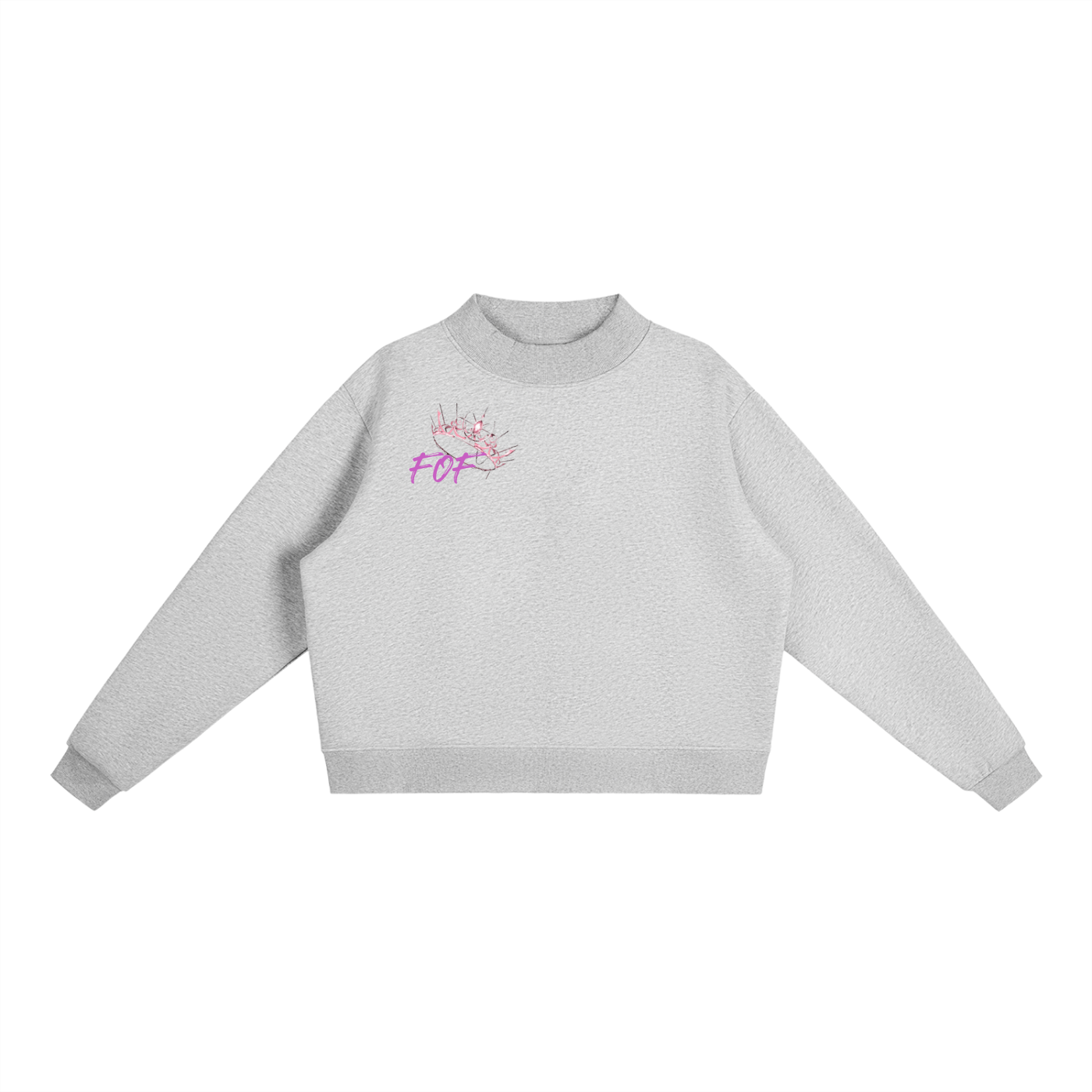 Womens Essential Fleece Mock-Neck Crew hoodie