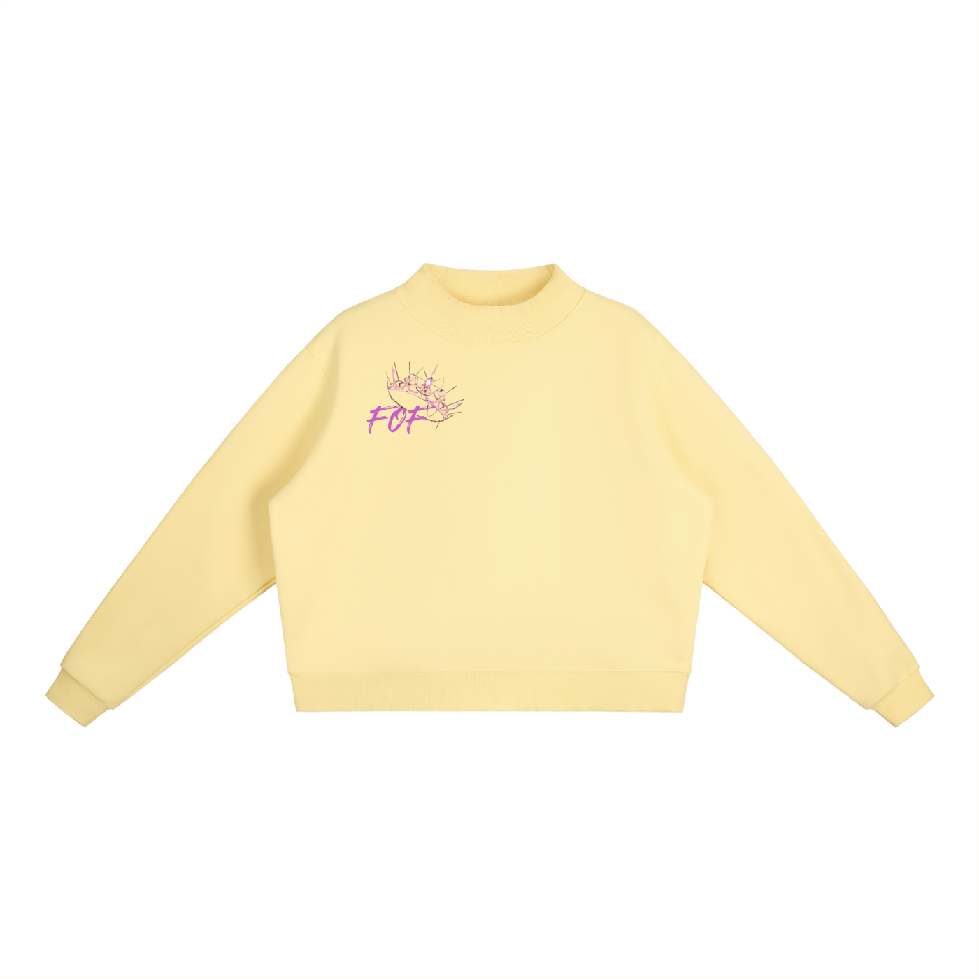 Womens Essential Fleece Mock-Neck Crew hoodie