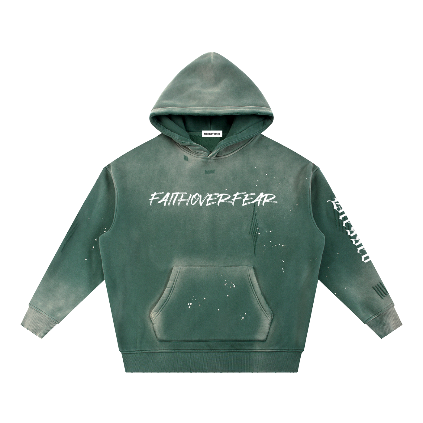 Unisex Vintage Washed Frayed Fleece Hoodie