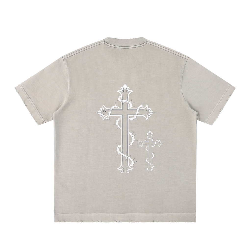 Heavyweight Vintage Washed Frayed T-Shirt