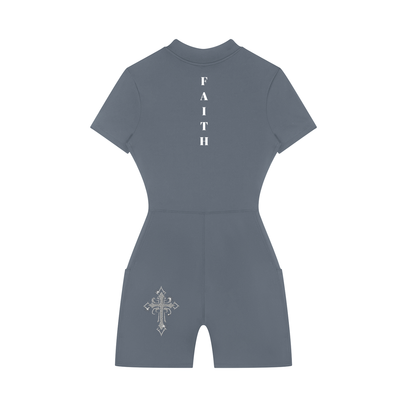Women's Quarter-Zip Short Sleeve Romper