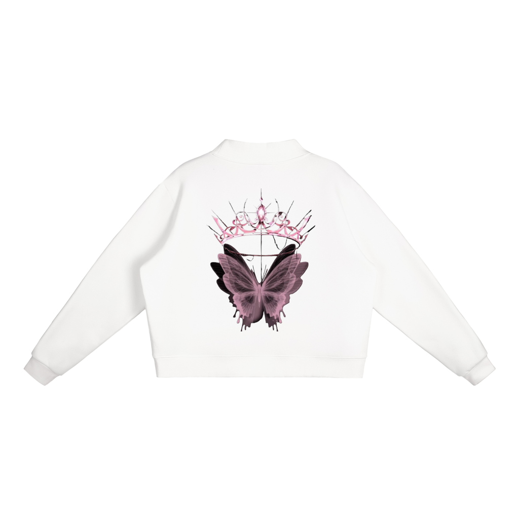 Womens Essential Fleece Mock-Neck Crew hoodie