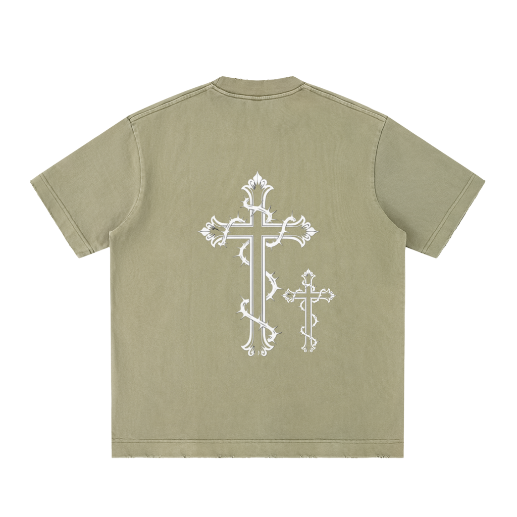 Heavyweight Vintage Washed Frayed T-Shirt