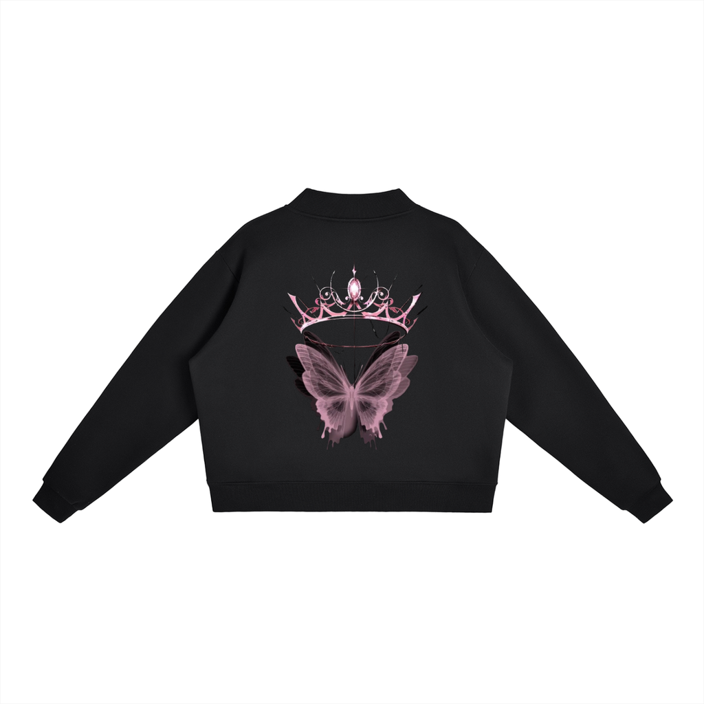 Womens Essential Fleece Mock-Neck Crew hoodie