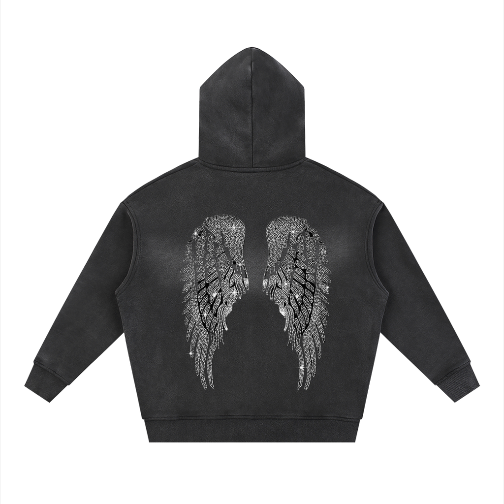 Sunfade Two-way Zipper Boxy Fleece Hoodie