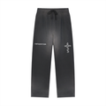 Sun Fade Raw Edge Straight-Leg Sweatpants