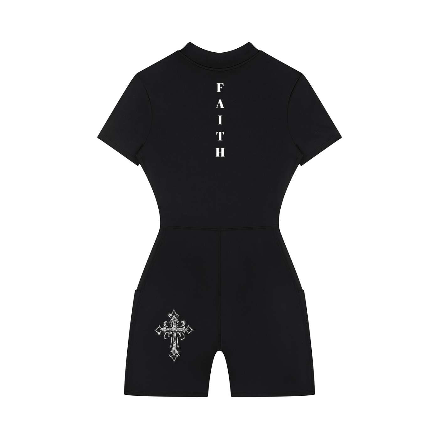 Women's Quarter-Zip Short Sleeve Romper