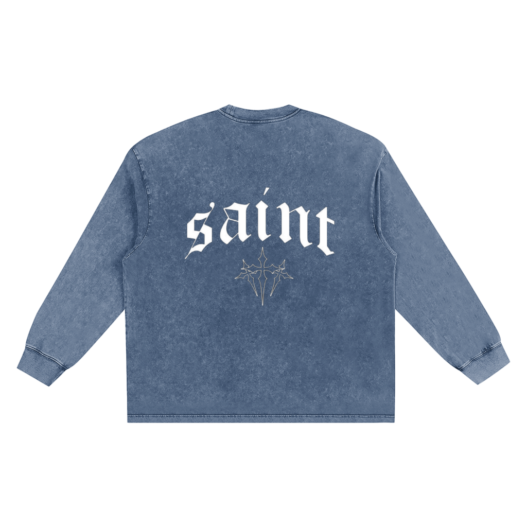 Snow Washed Frayed Edge T-Shirt