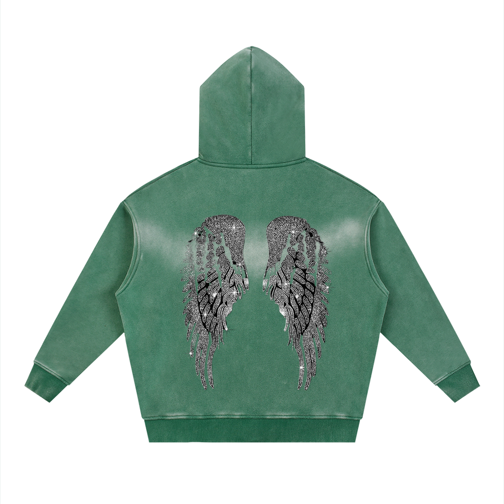 Sunfade Two-way Zipper Boxy Fleece Hoodie