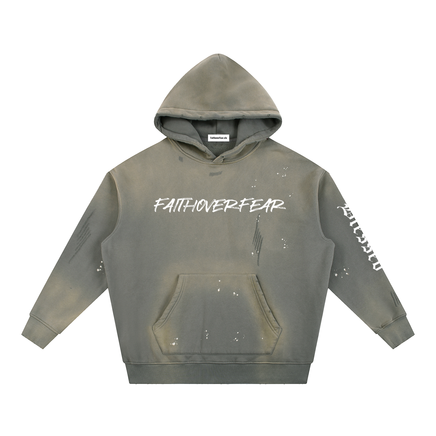 Unisex Vintage Washed Frayed Fleece Hoodie