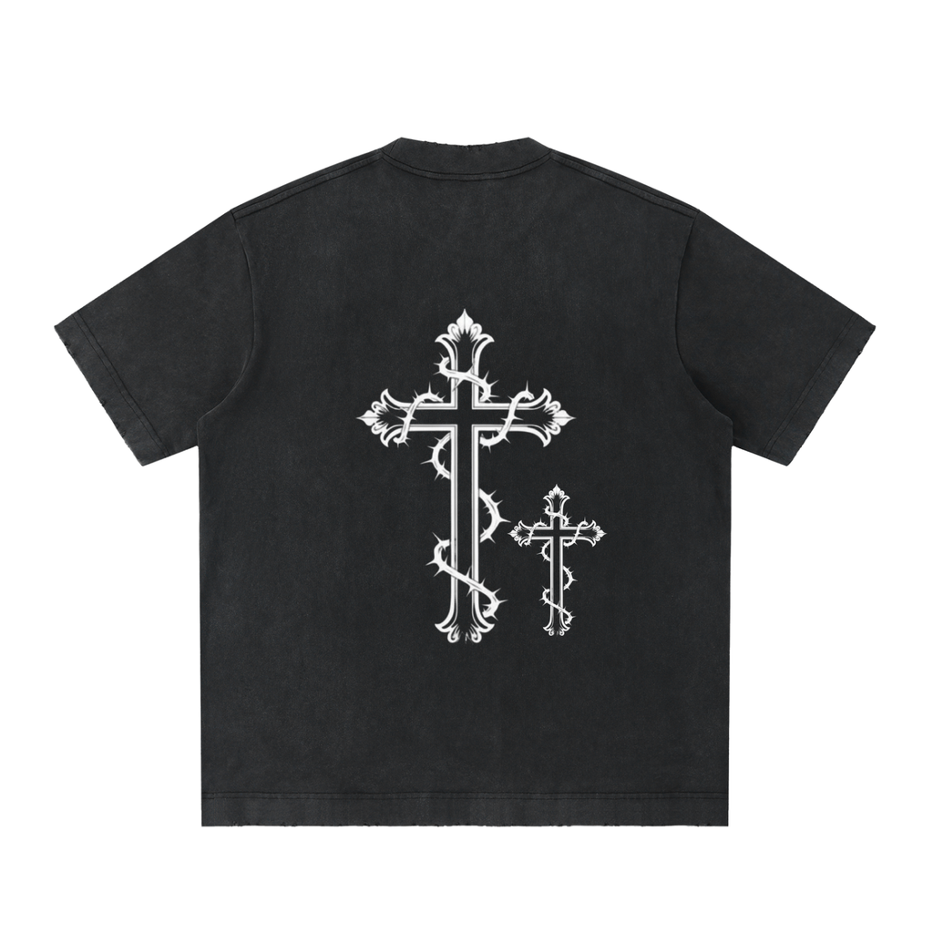 Heavyweight Vintage Washed Frayed T-Shirt