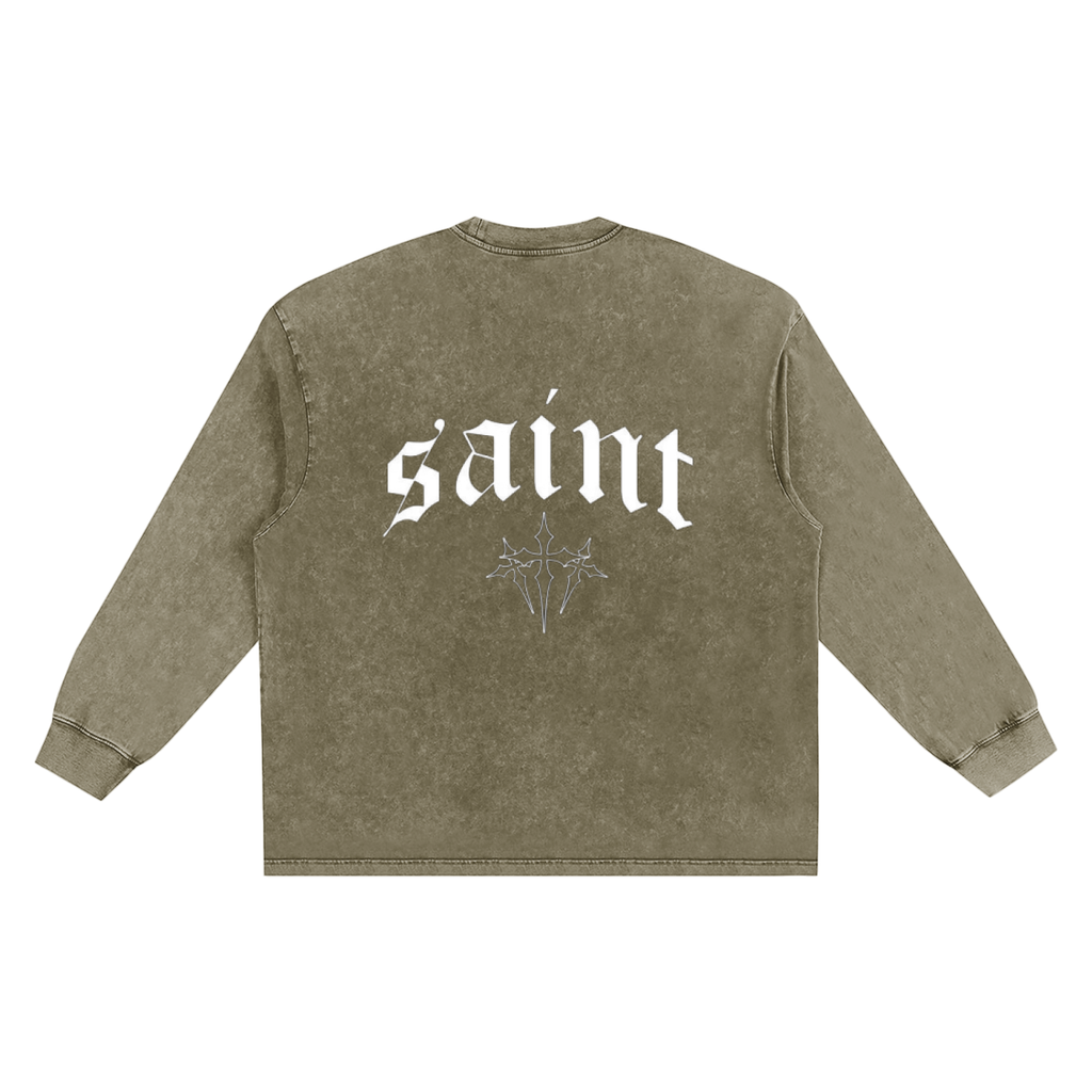 Snow Washed Frayed Edge T-Shirt