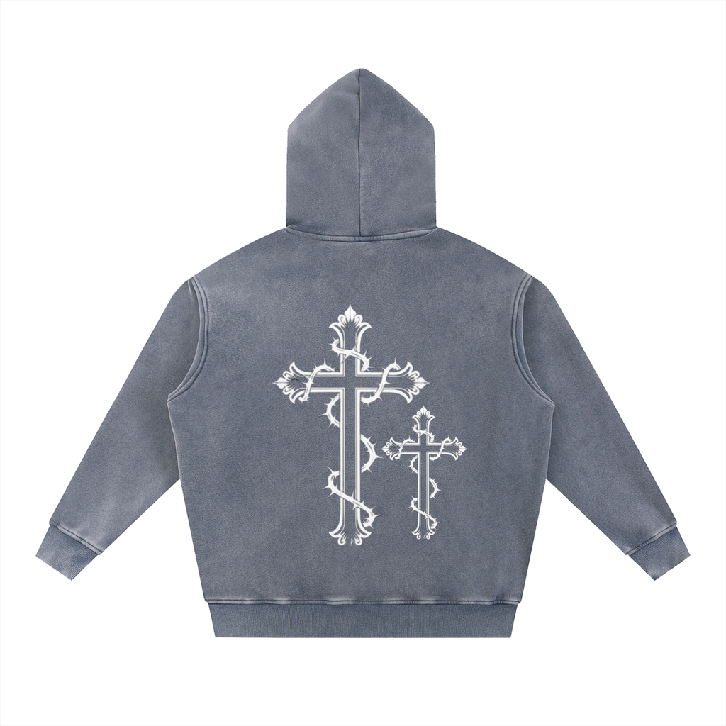 Snow Wash Fleece Oversize Hoodie