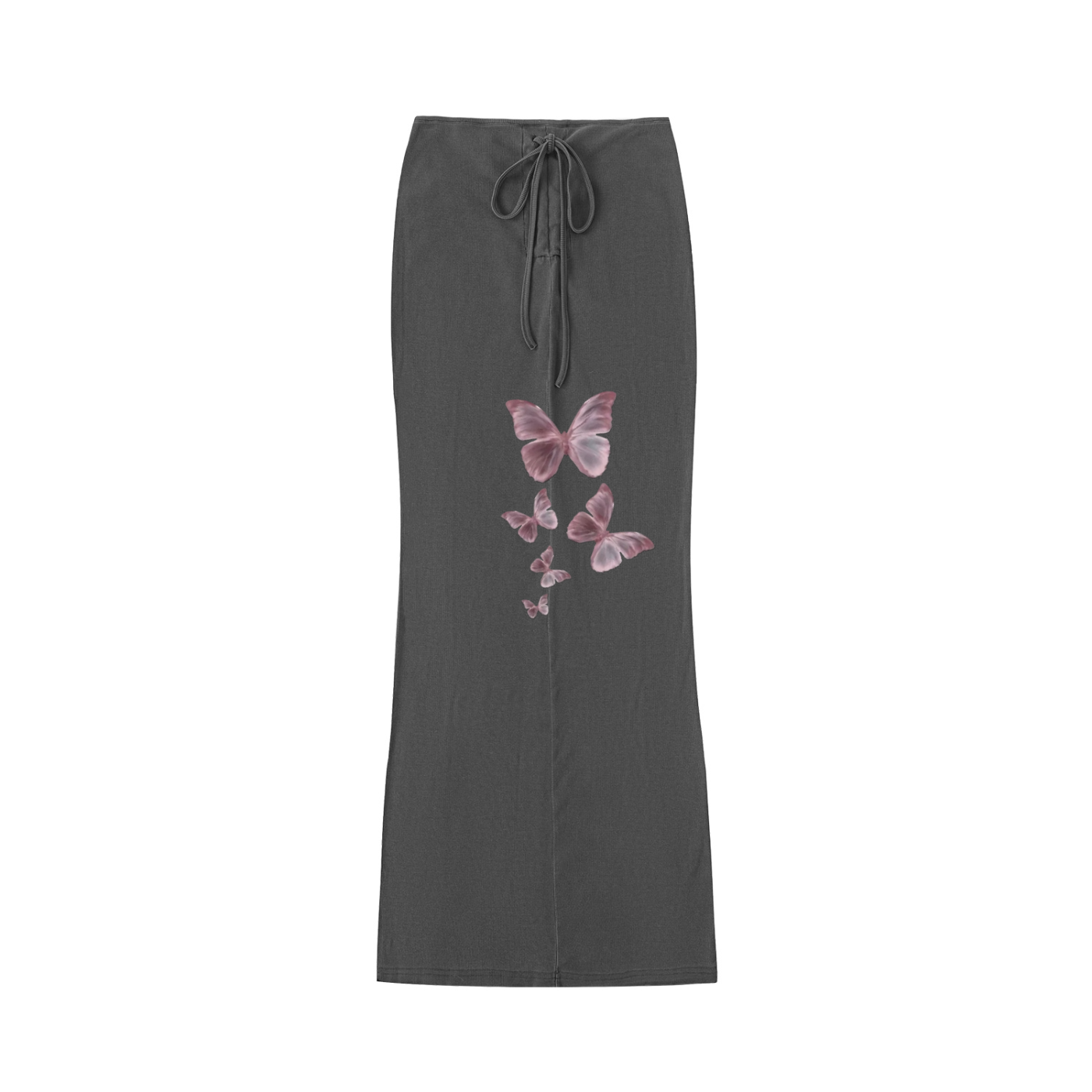 Dyed Washed Drawstring Maxi Skirt