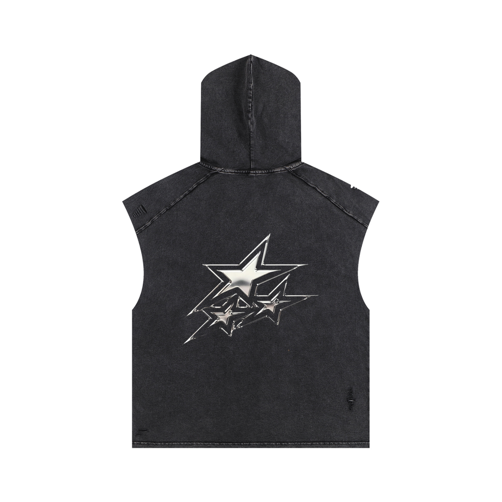 Snow Washed Boxy Hooded Tank Top