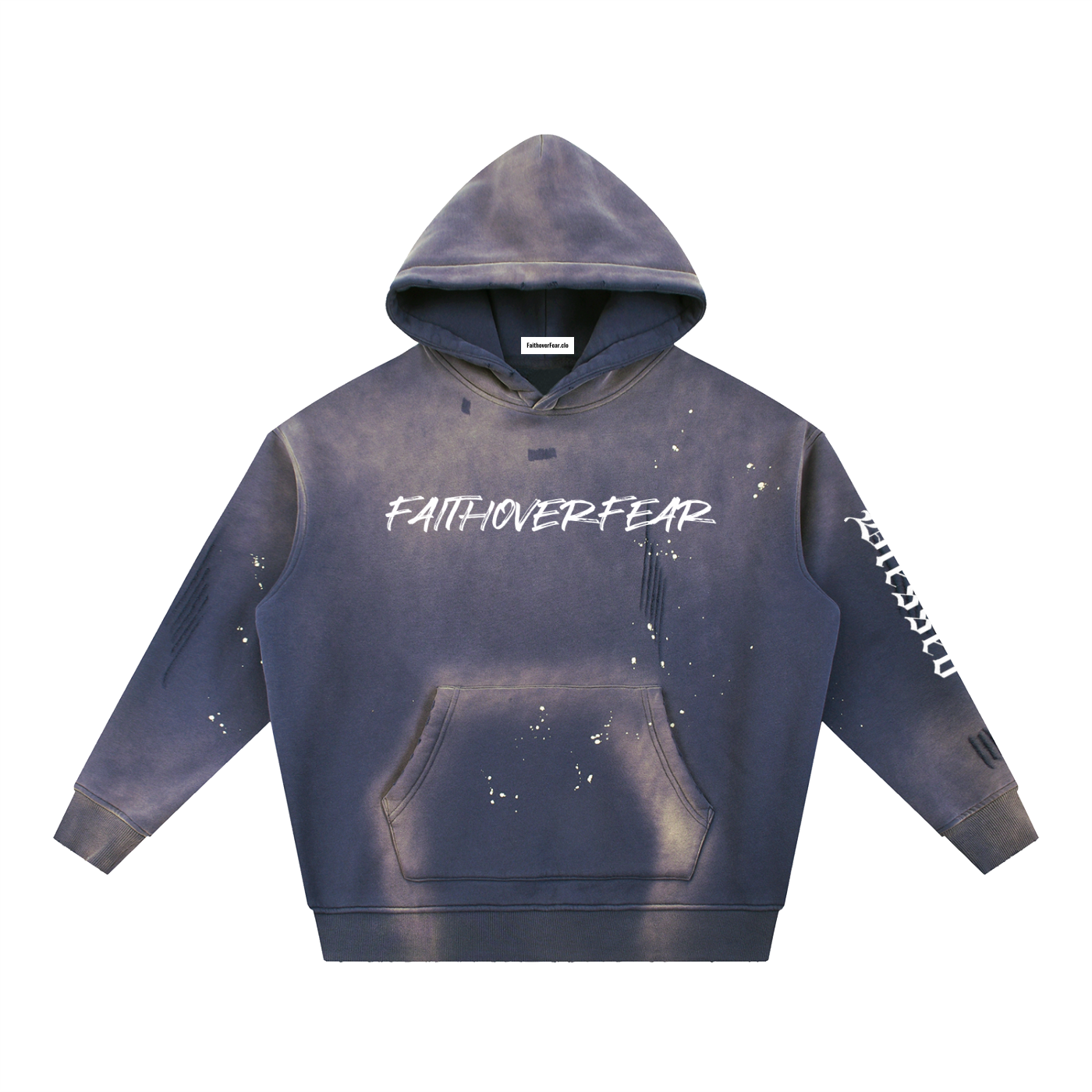 Unisex Vintage Washed Frayed Fleece Hoodie
